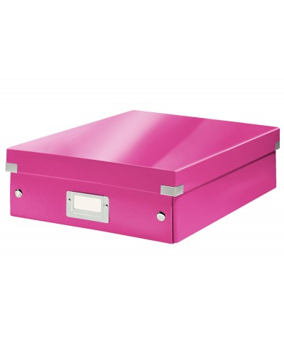Caja de almacenamiento leitz click store universal mediana color fucsia 280x100x370 mm