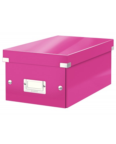 Caja de almacenamiento leitz click store dvd box color fucsia 206x147x352 mm