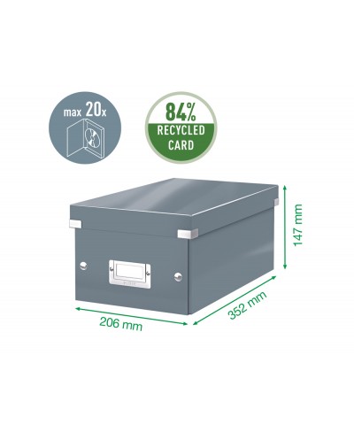 Caja de almacenamiento leitz click store dvd box color fucsia 206x147x352 mm