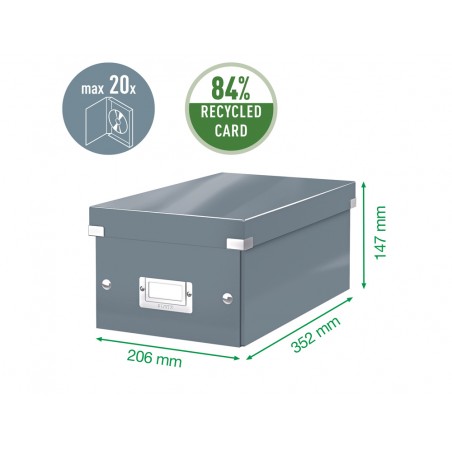 Caja de almacenamiento leitz click store dvd box color fucsia 206x147x352 mm