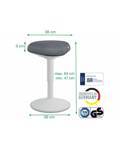 Taburete leitz ergo active comfort bajo color gris