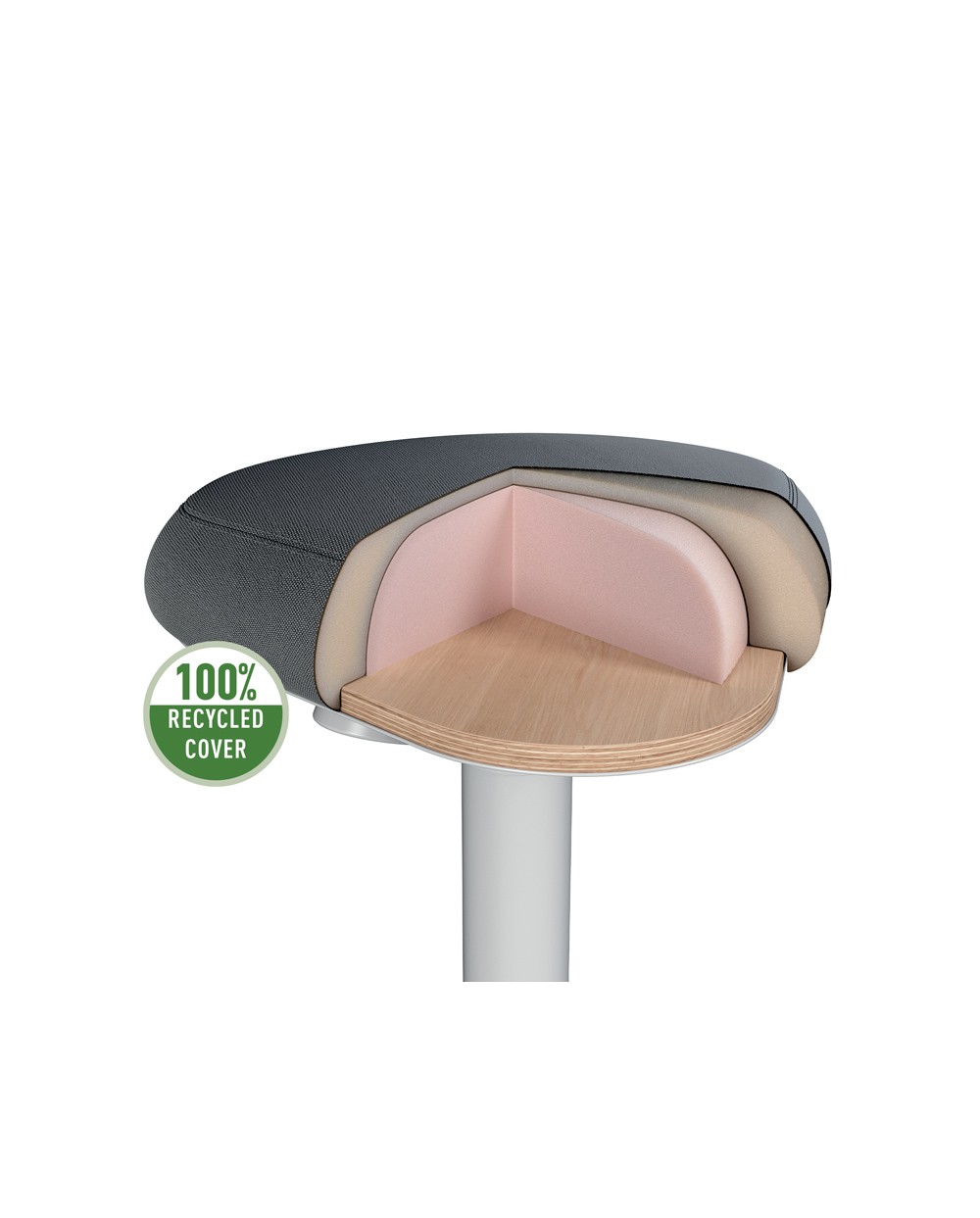 Taburete leitz ergo active comfort bajo color gris