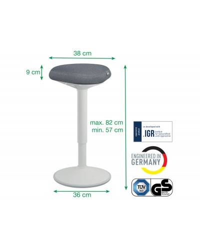 Taburete leitz ergo active comfort alto color gris
