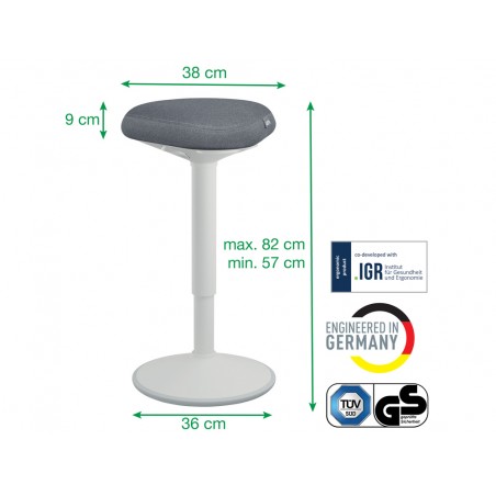 Taburete leitz ergo active comfort alto color gris