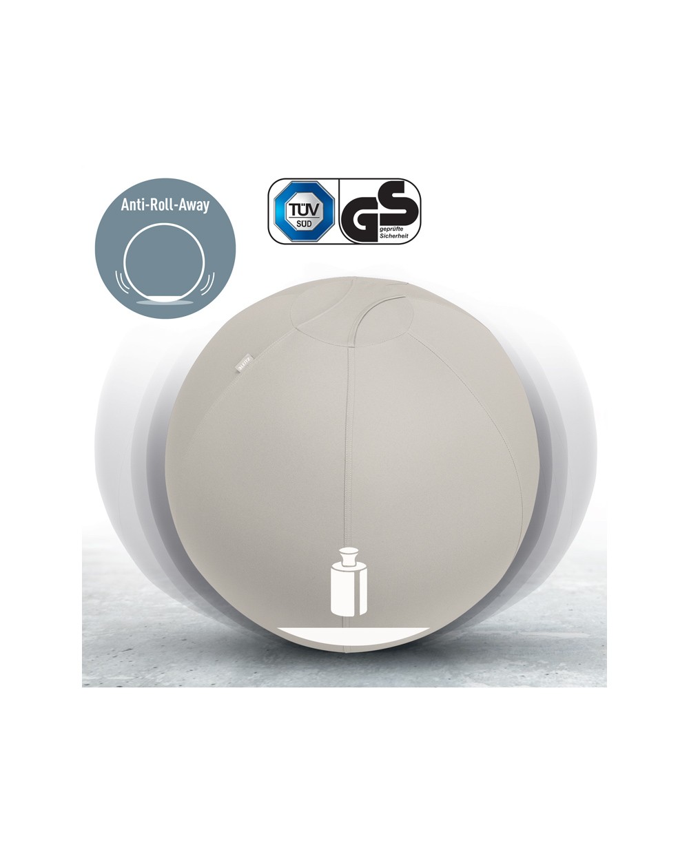 Balon de asiento leitz active 55 cm diametro antideslizante color gris