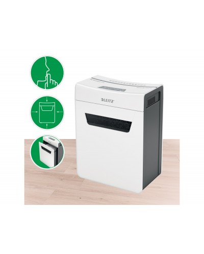 Destructora de documentos iq protect premium 4m capacidad de corte 4 hojas p5 destruye grapas y clips blanco plata