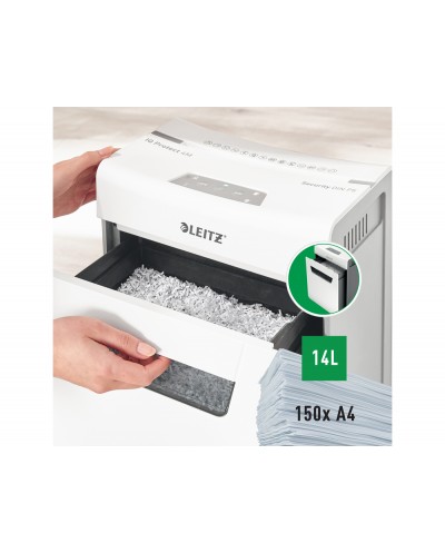 Destructora de documentos iq protect premium 4m capacidad de corte 4 hojas p5 destruye grapas y clips blanco plata