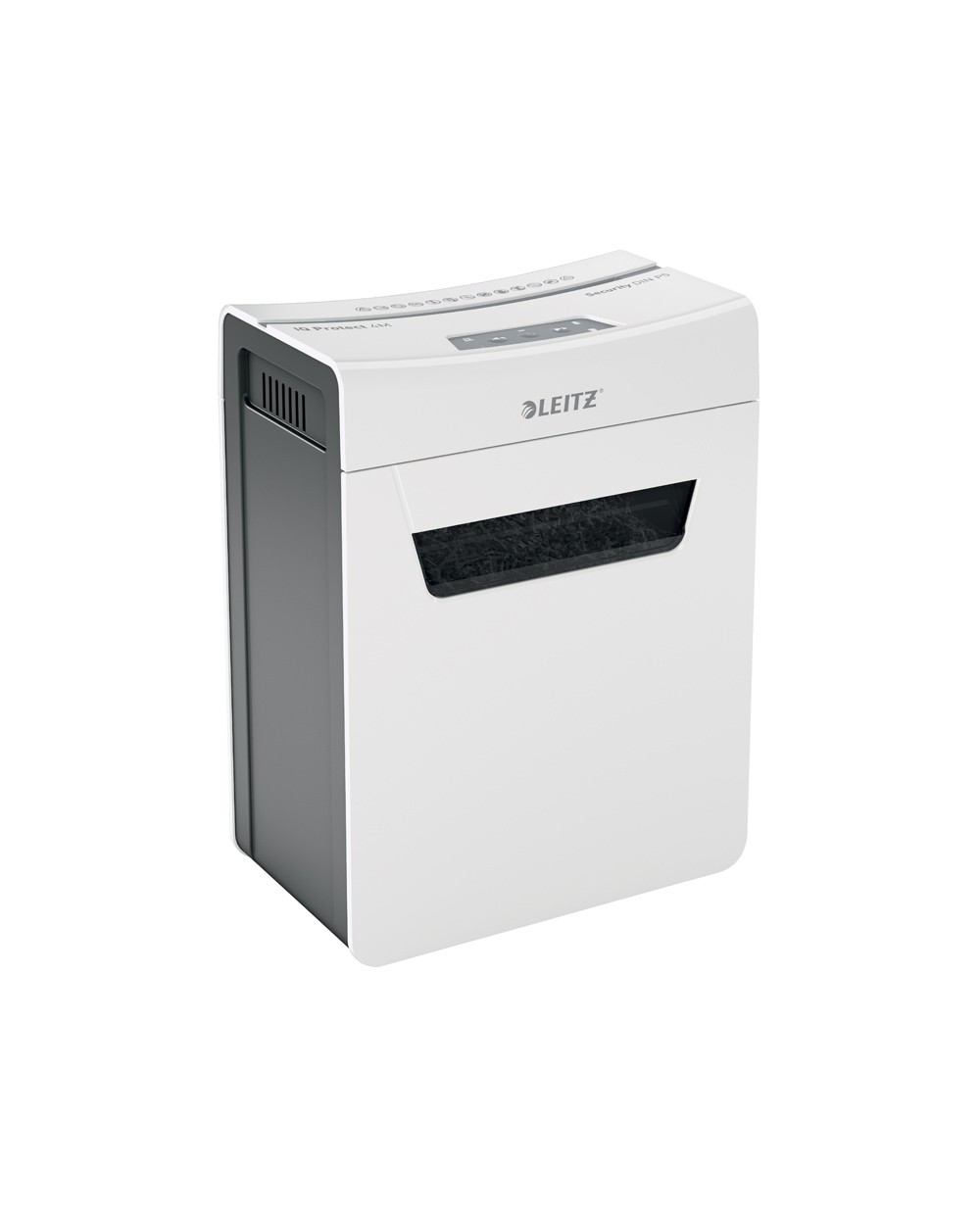 Destructora de documentos iq protect premium 4m capacidad de corte 4 hojas p5 destruye grapas y clips blanco plata
