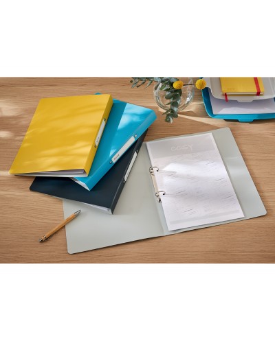 Carpeta de 2 anillas redondas 25 mm leitz cosy polipropileno din a4 color amarillo