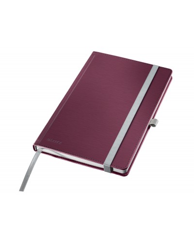 Cuaderno leitz style tapa dura din a5 80 hojas cuadro 5 mm color rojo granate