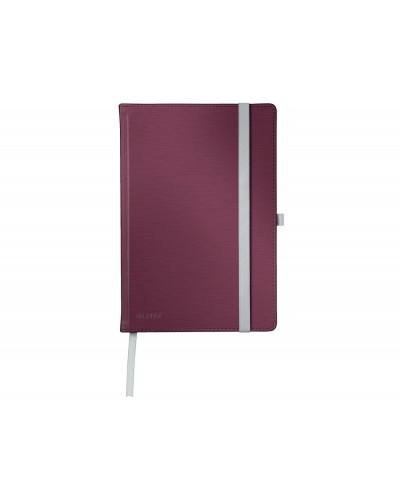 Cuaderno leitz style tapa dura din a5 80 hojas cuadro 5 mm color rojo granate