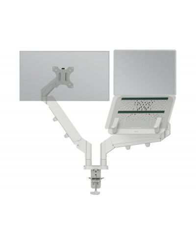 Brazo dual para monitor y portatil leitz ergo spacesaving color gris