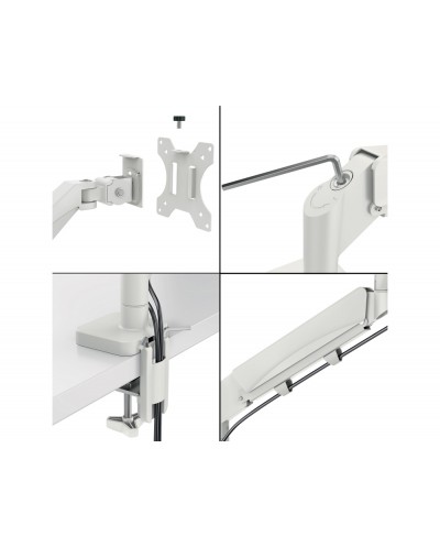 Brazo dual para monitor y portatil leitz ergo spacesaving color gris