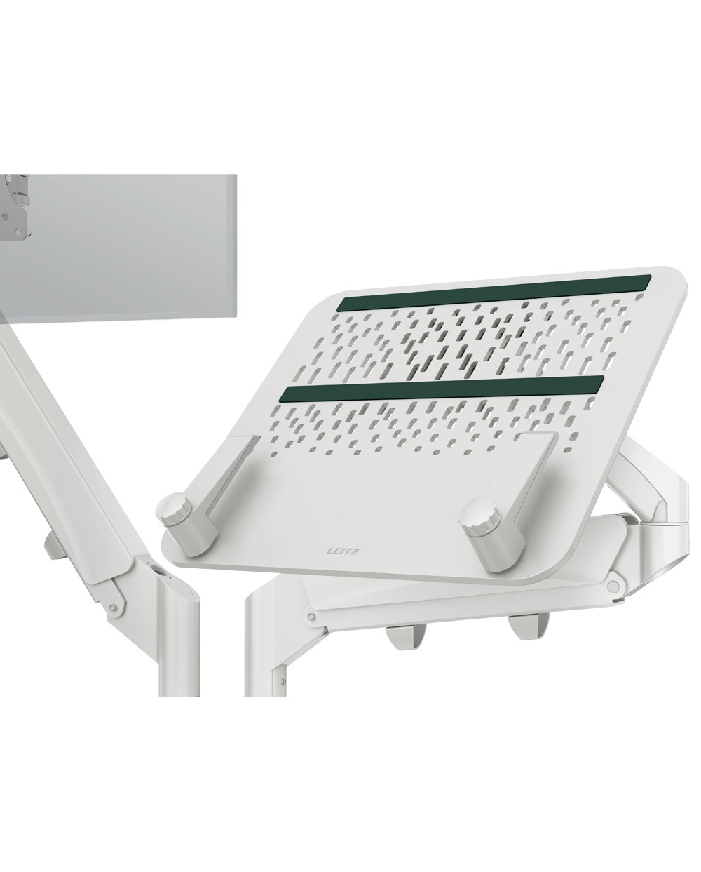Brazo dual para monitor y portatil leitz ergo spacesaving color gris