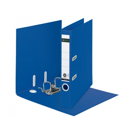 Archivador de palanca leitz de carton reciclado y reciclable 100 180 din a4 lomo 50 mm azul