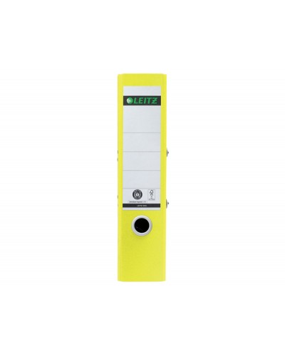 Archivador de palanca leitz de carton reciclado y reciclable 100 180 din a4 lomo 80 mm amarillo
