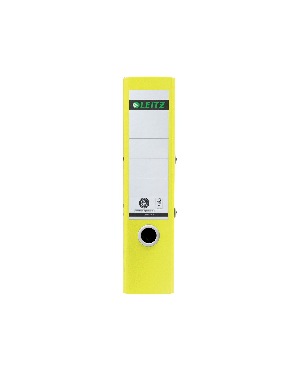 Archivador de palanca leitz de carton reciclado y reciclable 100 180 din a4 lomo 80 mm amarillo