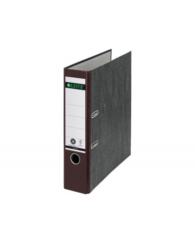 Archivador de palanca leitz carton jaspeado 180 din a4 lomo 80 mm marron