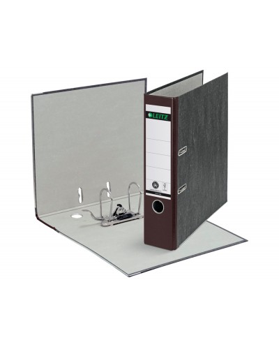 Archivador de palanca leitz carton jaspeado 180 din a4 lomo 80 mm marron
