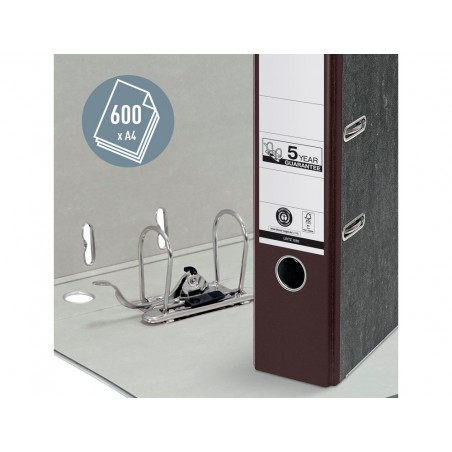 Archivador de palanca leitz carton jaspeado 180 din a4 lomo 80 mm marron