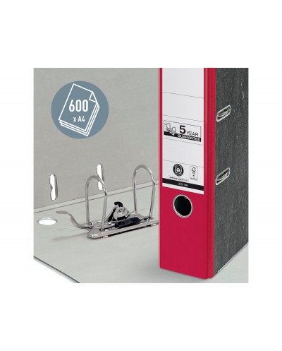 Archivador de palanca leitz carton jaspeado 180 din a4 lomo 80 mm rojo