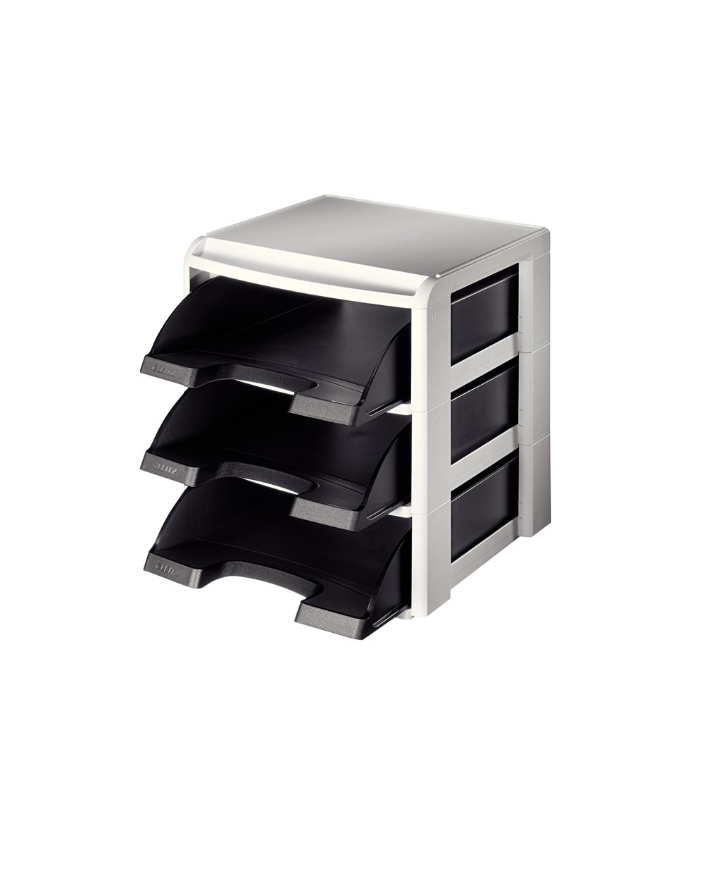 Bandeja sobremesa leitz plus modulo de 3 unidades color negro