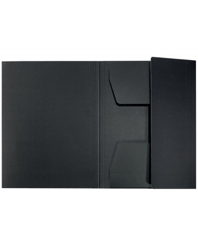 Subcarpeta cartulina leitz recycle din a4 con 3 solapas 100 reciclable color negro