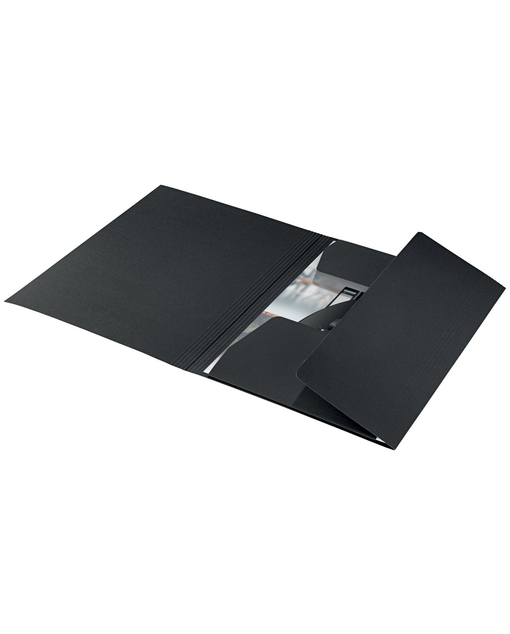 Subcarpeta cartulina leitz recycle din a4 con 3 solapas 100 reciclable color negro