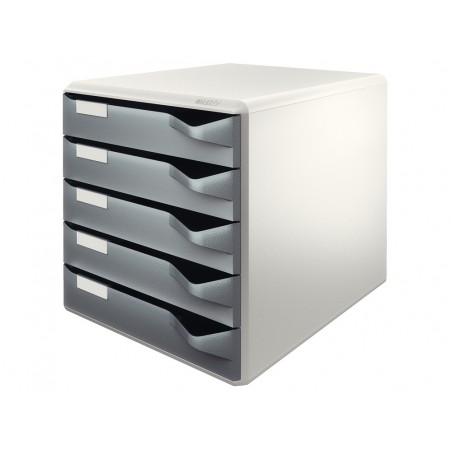 Fichero cajones de sobremesa leitz para correo 5 cajones color gris oscuro gris