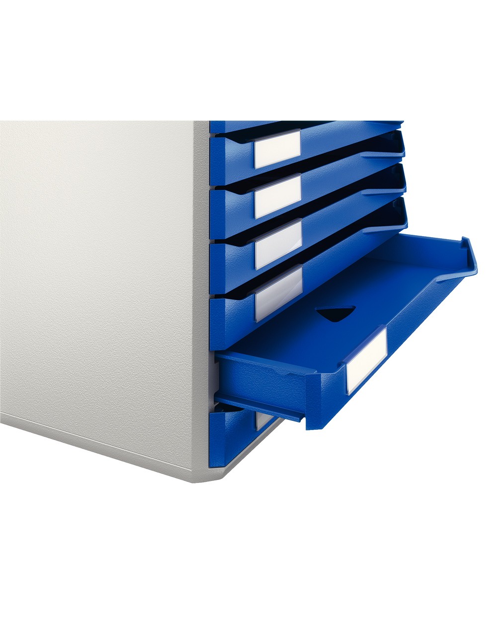 Fichero cajones de sobremesa leitz para formularios 10 cajones color azul gris