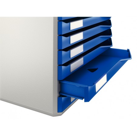 Fichero cajones de sobremesa leitz para formularios 10 cajones color azul gris