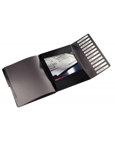 Carpeta clasificadora leitz solid polipropileno 12 separadores din a4 color negro