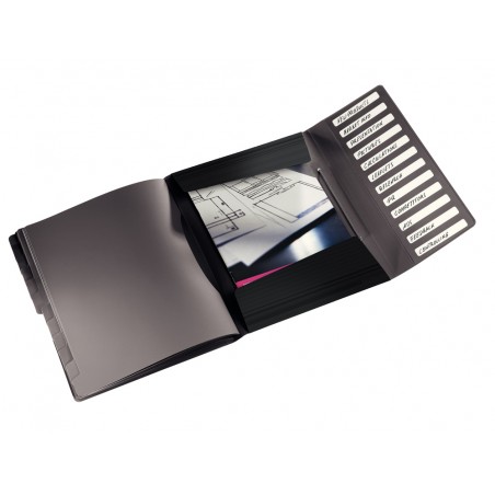Carpeta clasificadora leitz solid polipropileno 12 separadores din a4 color negro