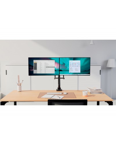 Brazo kensington para dos monitores smartfit ergo kensington con barra transversal y asa