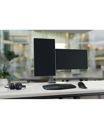Brazo kensington para dos monitores smartfit ergo kensington con barra transversal y asa
