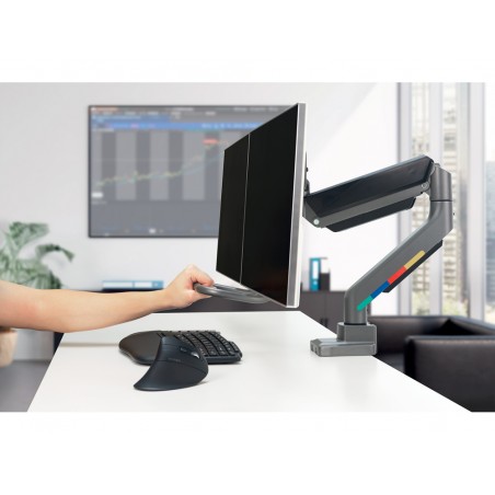 Brazo kensington para dos monitores smartfit ergo kensington con barra transversal y asa