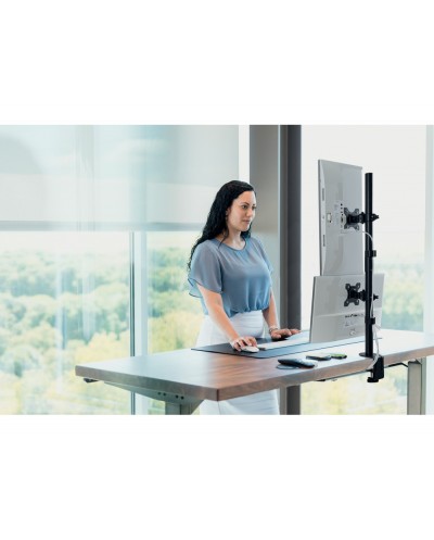 Brazo kensington vertical para dos monitores 2 pantallas horizontal de hasta 32 y 29 en vertical