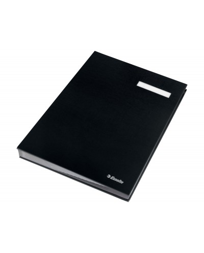 Portafirmas esselte fuelle con 20 separadores polipropileno color negro