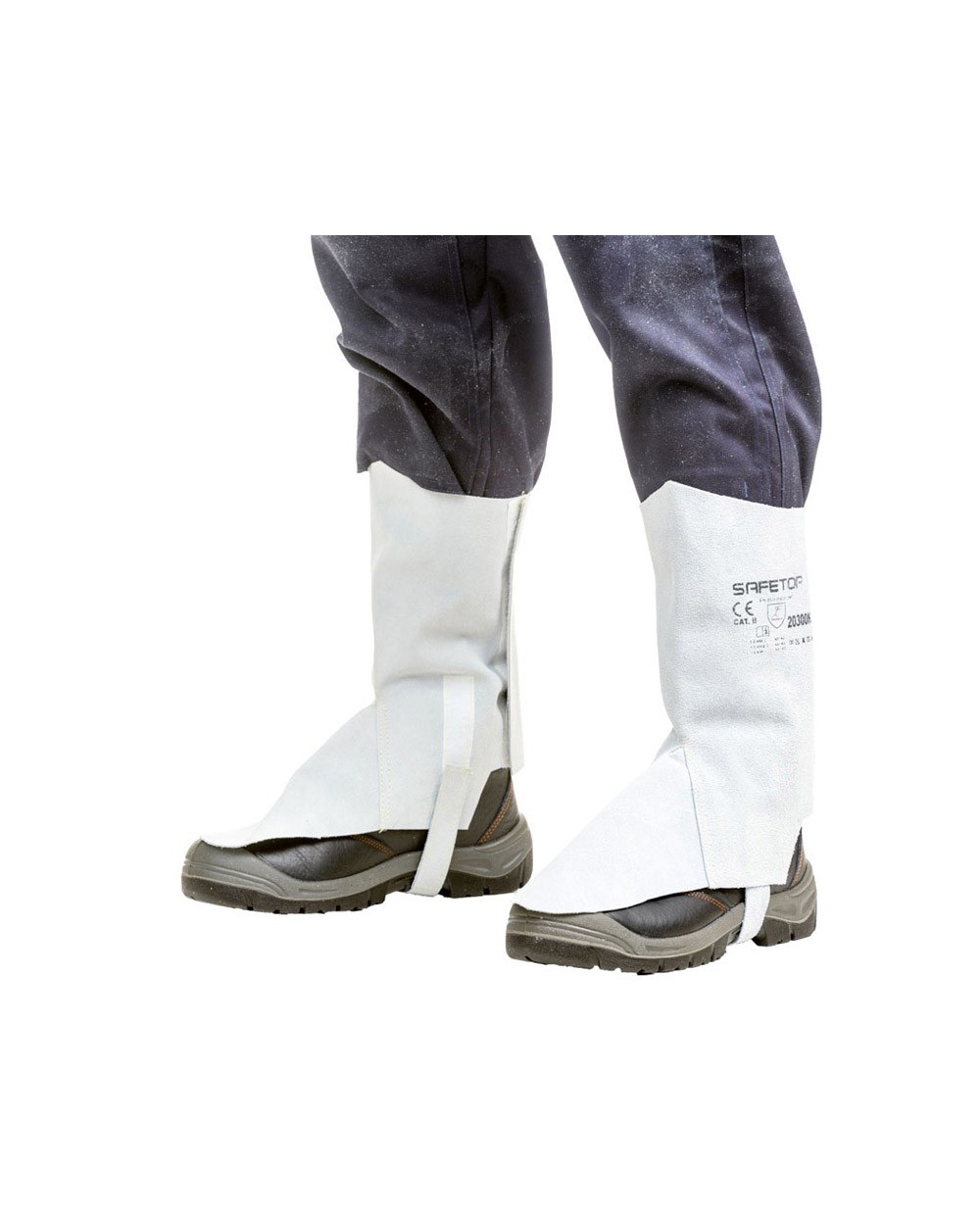 Polainas de cuero safetop serie standard color gris juego de 2 unidades