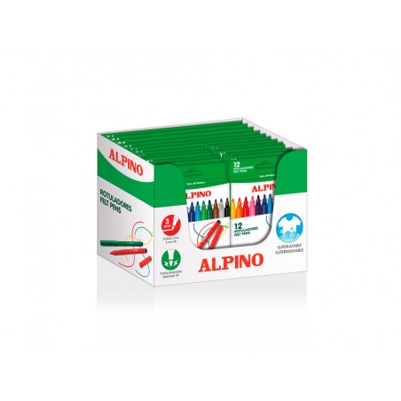 Rotulador alpino standard lote 12 cajas 12 colores surtidos 6 cajas 24 colores surtidos 3 gratis