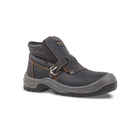 Bota de seguridad safetop nerio cuero grabado con hebilla especial soldadura suela pu bidensidad s3 talla