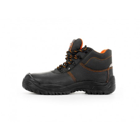 Bota de seguridad safetop eurio cuero grabado suela de acero antiperforacion s3 sr talla 46 color negro