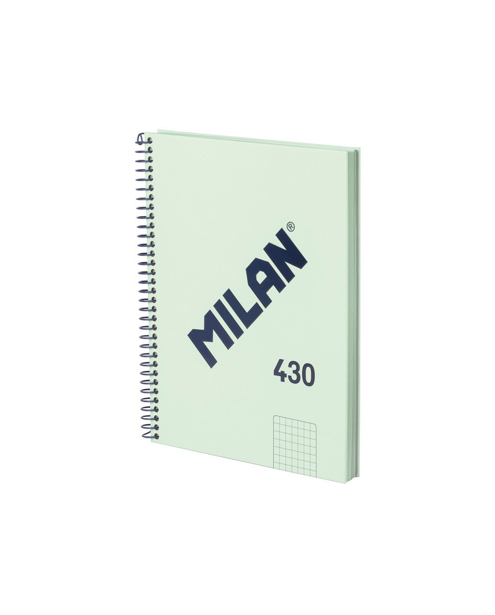 Cuaderno espiral milan serie 1918 din a5 80 hojas cuadro 5 mm color verde