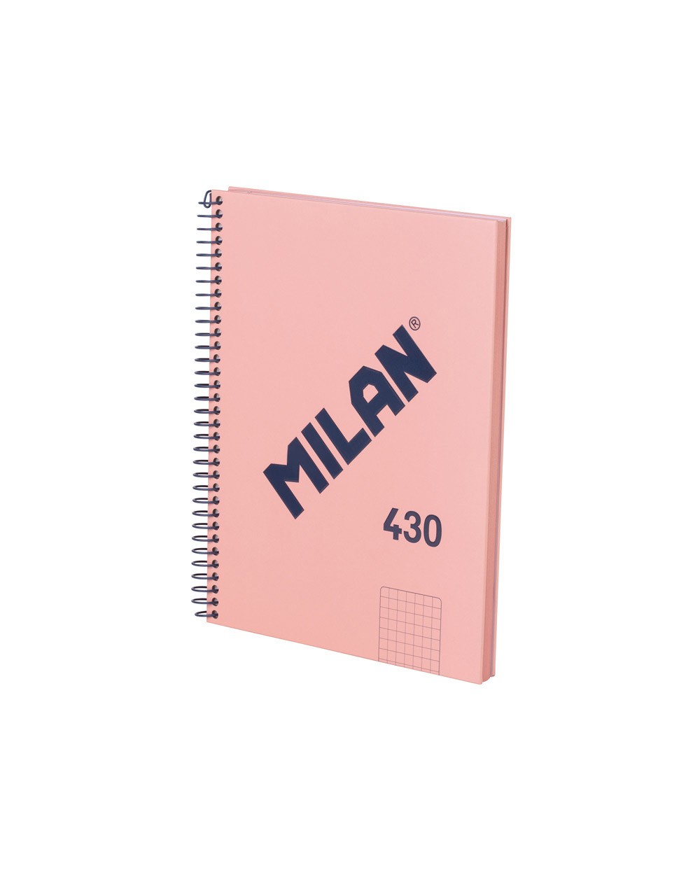 Cuaderno espiral milan serie 1918 din a5 80 hojas cuadro 5 mm color rosa