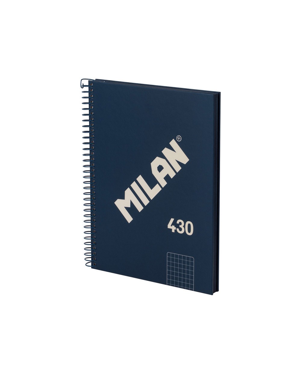 Cuaderno espiral milan serie 1918 din a5 80 hojas cuadro 5 mm color azul