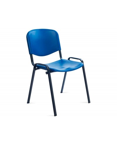 Silla rocada confidente estructura metalica respaldo y asiento en polimero color azul