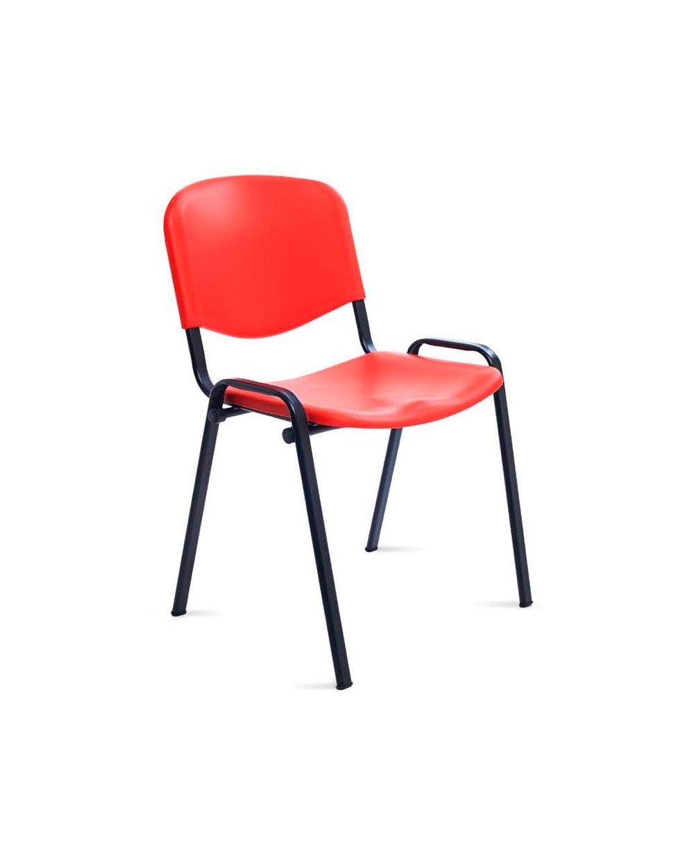 Silla rocada confidente estructura metalica respaldo y asiento en polimero color rojo