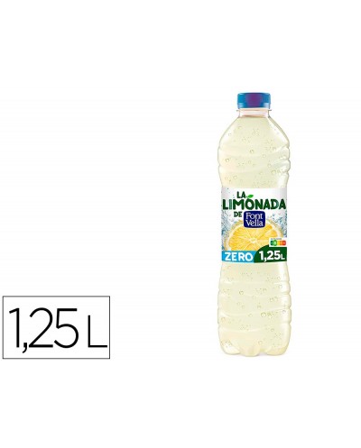 Agua mineral natural font vella lim0nada zero con zumo de limon botella 125 l