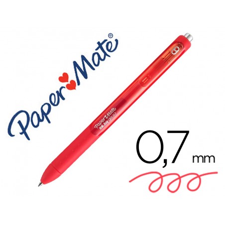 Boligrafo paper mate inkjoy retractil gel pen trazo 07 mm rojo
