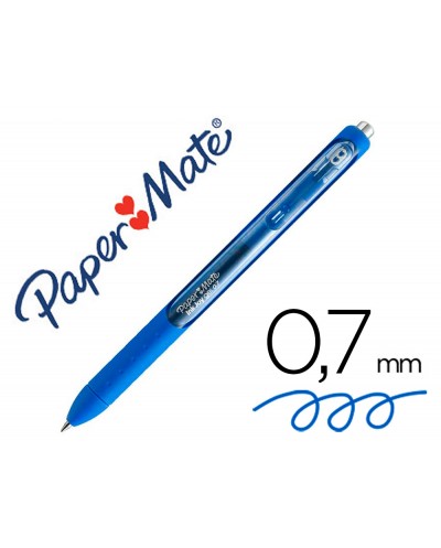 Boligrafo paper mate inkjoy retractil gel pen trazo 07 mm azul